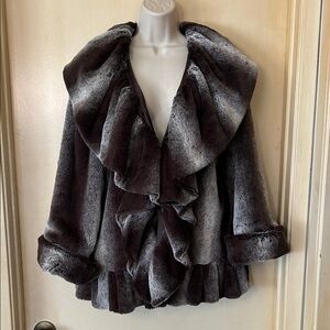 Jackets Galore by John Farah Faux Chinchilla Jacket size L